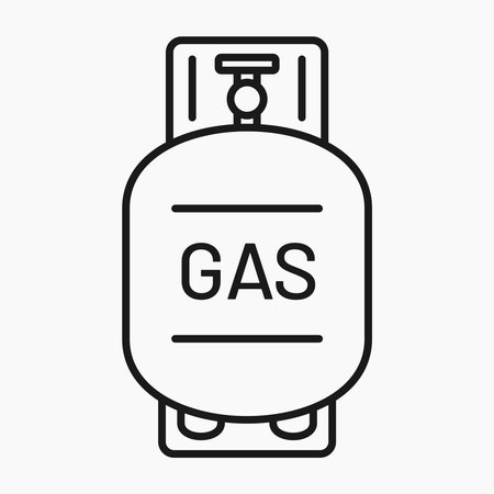 propane gas tank line icon on white background vector flat illustrationのイラスト素材