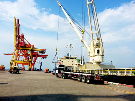 Equipment for work at sea portの写真素材