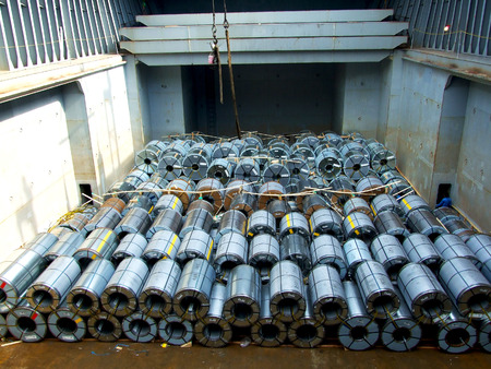 Stowage steel coilの写真素材