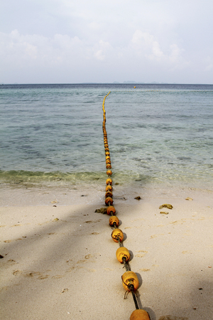 The buoy on the seaの写真素材