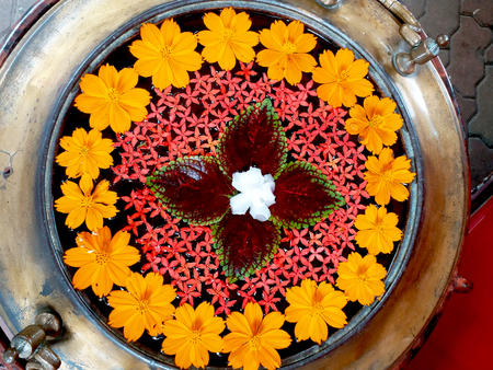 Fresh flower on the water for backgroundの写真素材