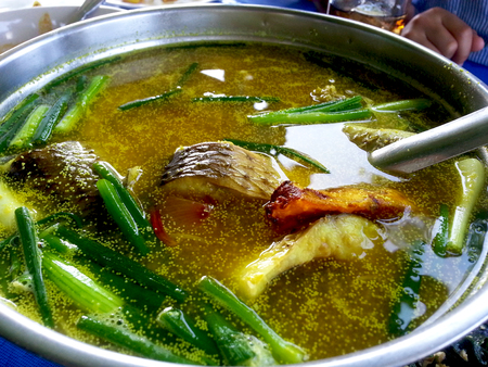 Fish soup with gingerの写真素材