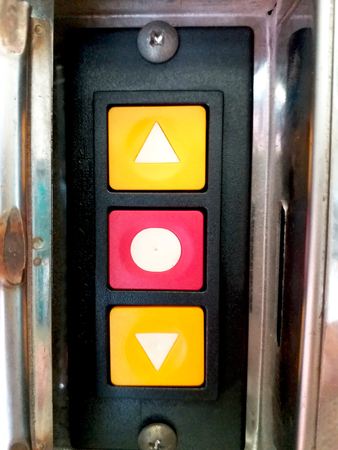 The button for press the door or machine in factory.