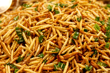 Menu worm from bamboo tree.の写真素材