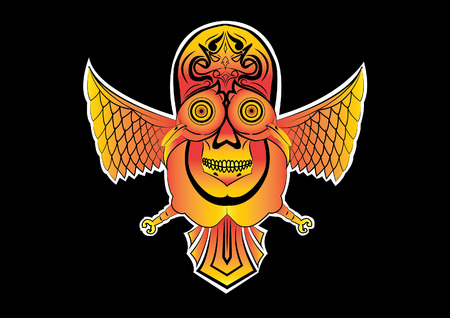 bird of skullのイラスト素材