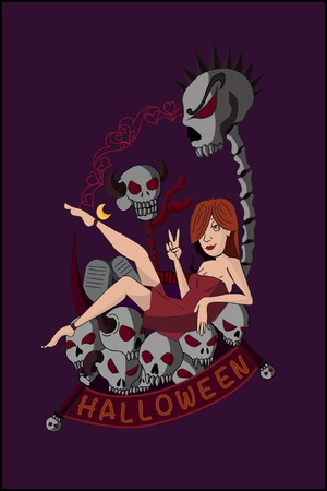 halloween girlのイラスト素材