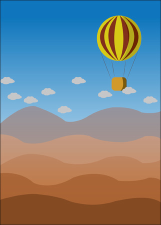 landscape with balloonのイラスト素材