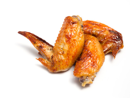 grill chicken wings close up isolatedの写真素材
