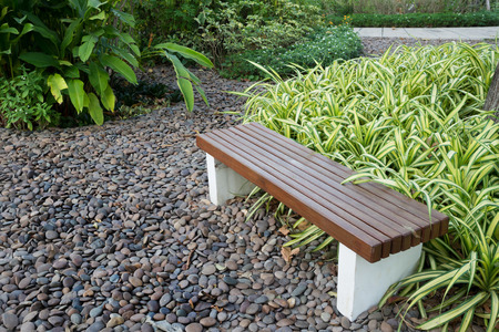 bench at rest area in the gardenの写真素材