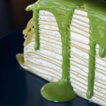 Green tea crape cakeの写真素材