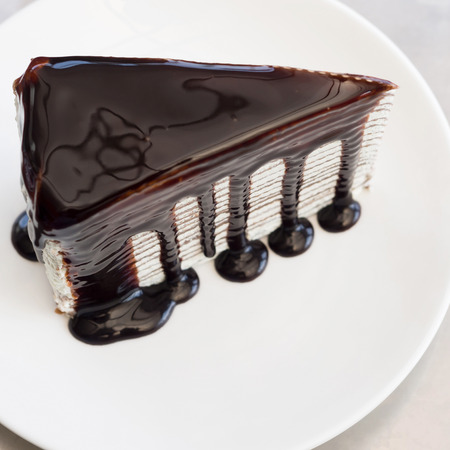Chocolate cake with layer cream