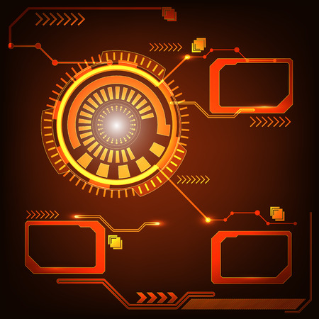 abstract technology background design with light effect orange colorのイラスト素材
