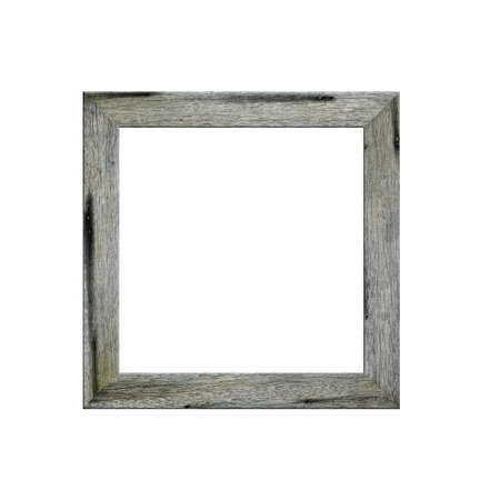 Old wooden picture frame. Isolated on white background with clipping path