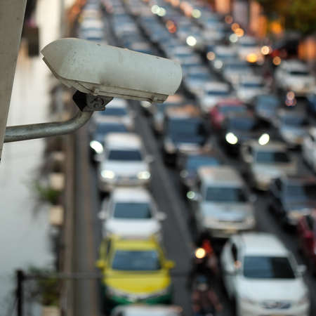 Traffic jam in the city, Bangkok, Thailand. Selective focus.の写真素材