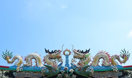 Beautiful dragon with blue sky