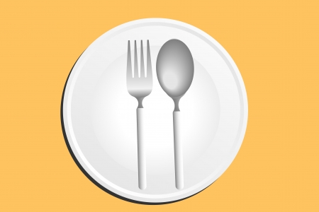 dish and spoonの写真素材