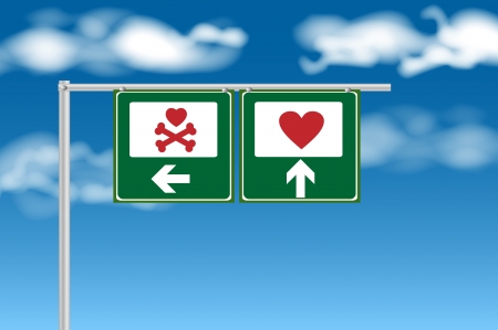 Heart or broken heart signの写真素材