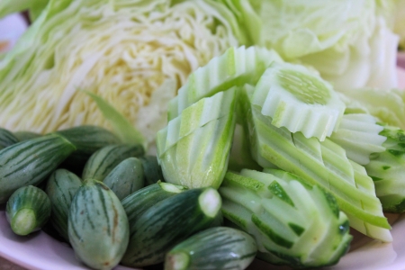 vegetable Thai Green Eggplant and cucumberの写真素材