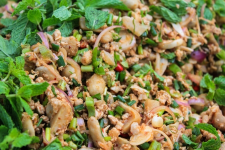 Thai Spicy minced meat saladの写真素材