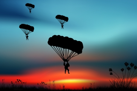 Parashutist on the skyの写真素材