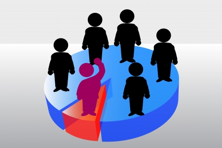 Group of people and leaderの写真素材