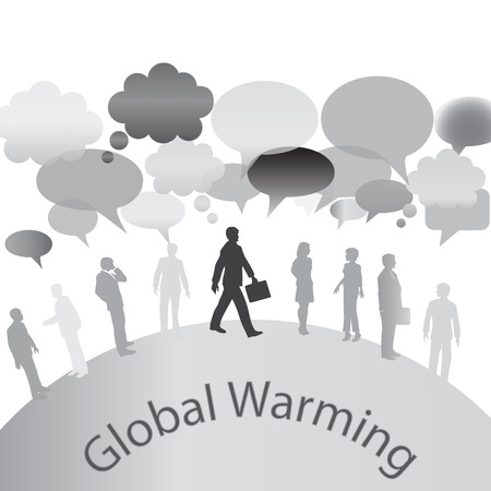 many people with pollution thinkingの写真素材