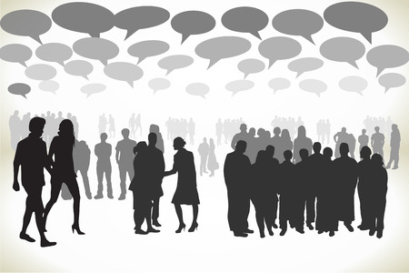 Business Brainstorming With Speech Bubblesの写真素材