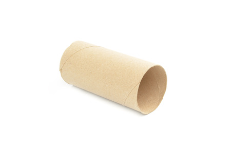 paper roll of bathroom on white backgroundの写真素材