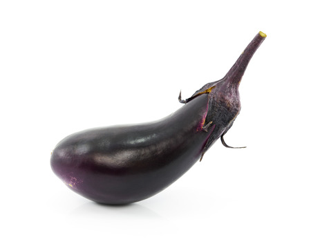 fresh eggplants in white backgroundの写真素材