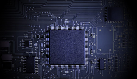 Microchips on a circuit board