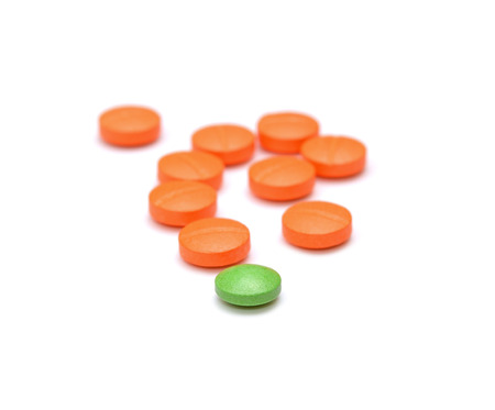 pills isolated on white backgroundの写真素材