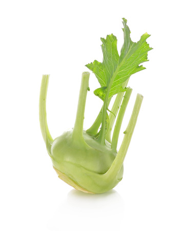 kohlrabi isolated on white backgroundの写真素材