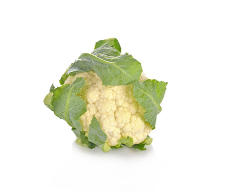 Cauliflower isolated on white backgroundの写真素材