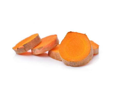 turmeric on white backgroundの写真素材