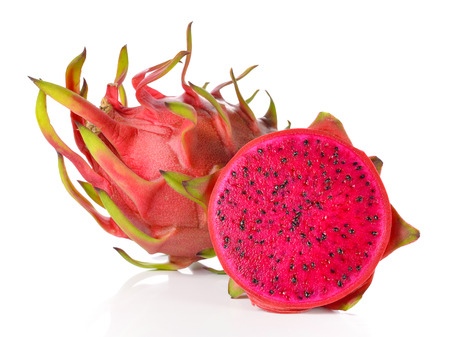 Dragon Fruit isolated against white background.の写真素材