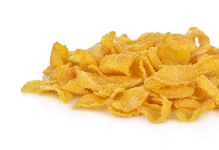 Pile of corn flakes, isolated on white background