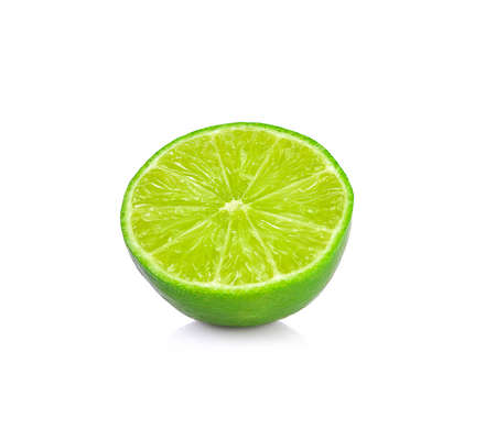 Lime slice isolated on white background