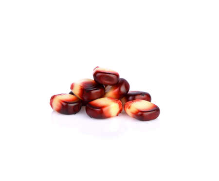 corn seeds on white backgroundの写真素材