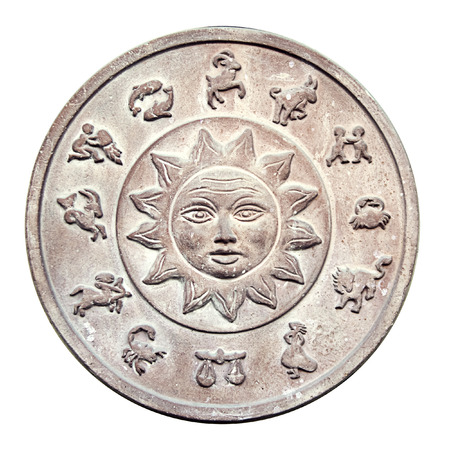Medallion with a zodiac signsの写真素材