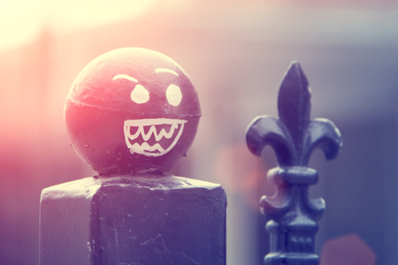 Drawing on the fenceの写真素材