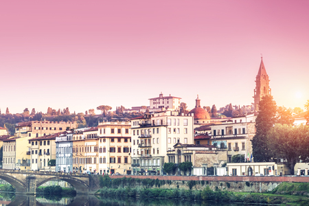 Florence or Firenze city at sunset, Italy, Toscana. の写真素材