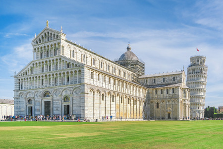 Cathedral and Leaning Tower in the Dome square of Pisa,Italyのeditorial素材