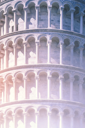 Fragment of the Leaning Tower of Pisa. Tonedの写真素材