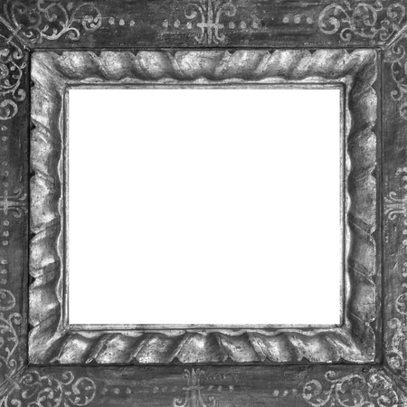 Stone frame. Isolated on whiteの写真素材