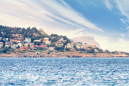 Coastline of Palermo, Sicily, Italy. Tonedの写真素材
