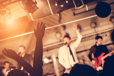 People at a party in nightclubの写真素材