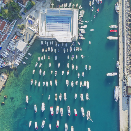 Beautiful view from the top of the marinaの写真素材