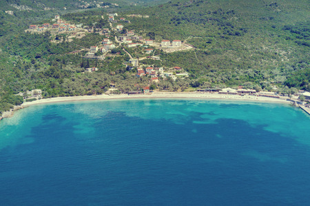 Top view of resort town near the seaの写真素材