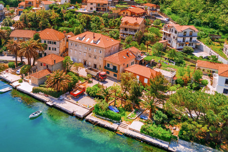 Top view of the houses by the sea