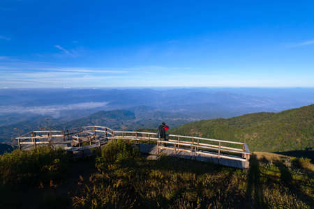 Vantage point on the mountain. The tallest in Thailand.の写真素材